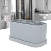 Silicone Toothbrush Toothpaste Holder Multipurpose 5 Slots Drainage Holes Bathroom