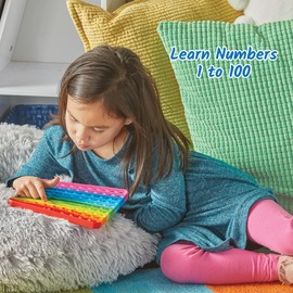 hand2mind hand2mind Hundred Board Sensory Bubble Popper, Pop Fidget Toys for Kids, Multiplication Board, Math Manipulatives Kindergarten, Fine Motor Toys, Fidgets for Classroom, Calm Down Corner Supplies