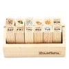 Youkwer 12 Pcs Mini Cute Wooden Rubber Stamps DIY Diary