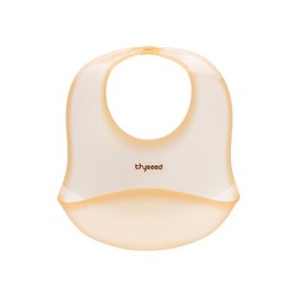 thyseed Ultra Thin & Light Waterproof Silicone Bibs for Babies Eating Toddler Feeding Silicon Food Catcher with Large Pouch