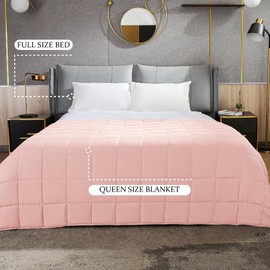 CYMULA Weighted Blanket for Adults (15lbs 60"x80" Queen Size) - Cooling Breathable Heavy Blankets for Summer Winter - Ultra Microfiber Soft Comfort Throw with Glass Beads - Gifts for Men/Women