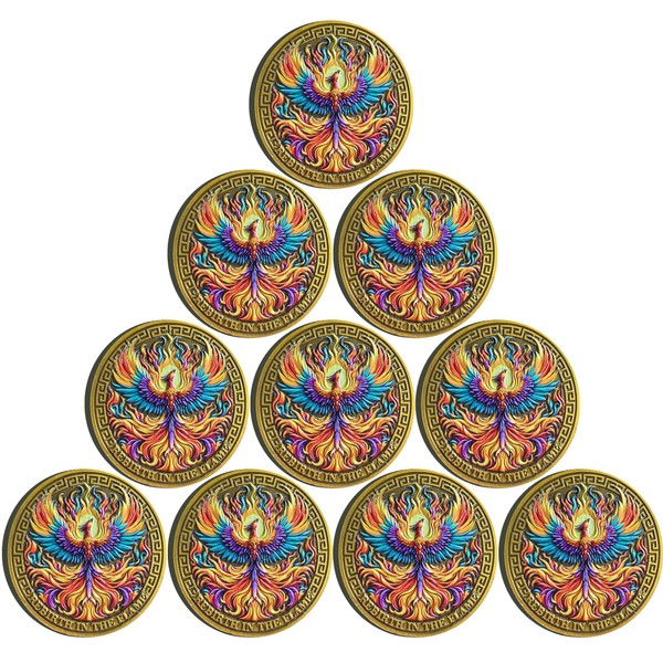 Strugglejewelry Phoenix Rebirth in The Flame Sobriety Chip Inspiring Serenity