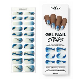 MOYOU LONDON Kintsugi Semi-Cured UV Gel Strips - Pack of 20 - Gel Nail Foils UV Hardening for Salon Quality Manicure