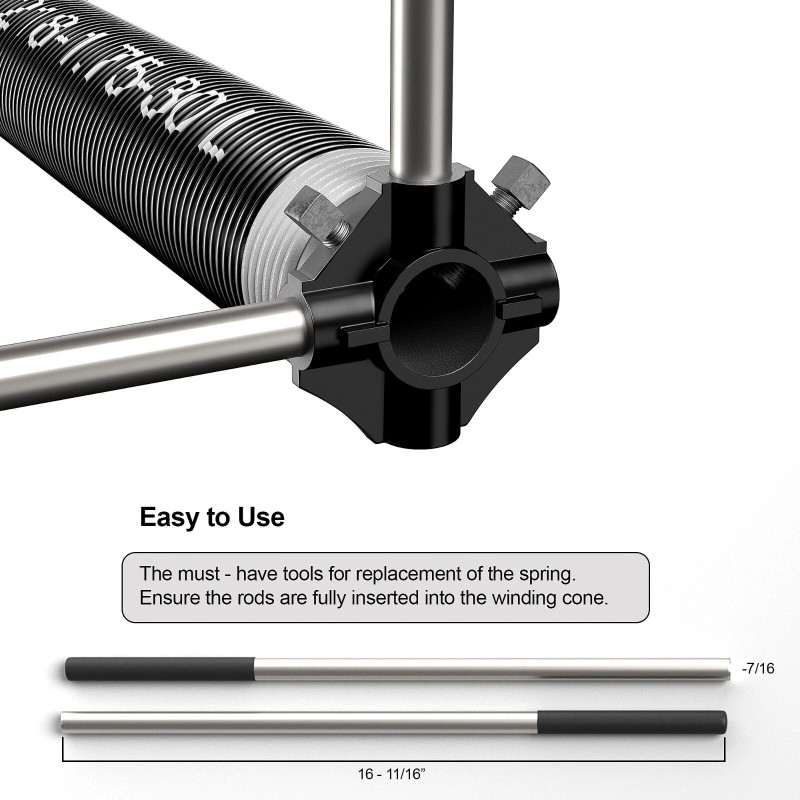 Marko Springs 1 Pair Torsion Spring Winding Rod Bars with