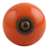 Indian Shelf 2 Pack Ceramic Orange Round Drawer Knobs for