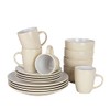 10 Strawberry Street Two Tone Coupe Dinnerware Set, 16 pc,