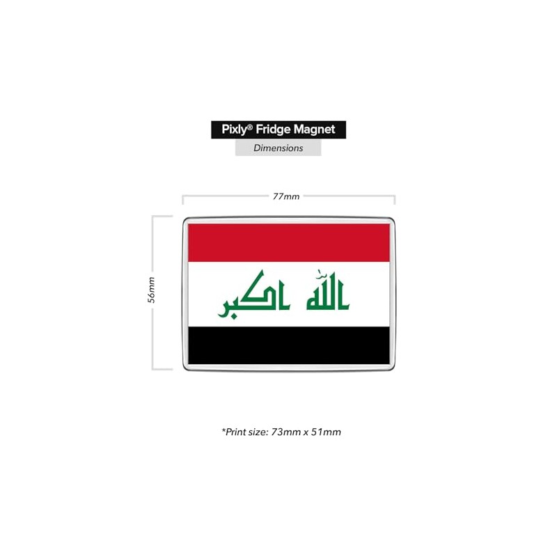 Pixly® Iraq Flag Fridge Magnet Large Jumbo Size Iraqi Keepsake