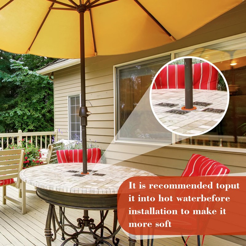 Jetec 2 Inch Patio Table Umbrella Hole Ring with Cap