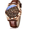 OLEVS Watches for Men Rose Gold Steel Case Waterproof Watches