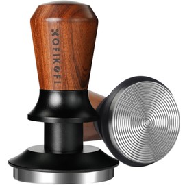 51mm Espresso Tamper, Coffee Tamper with 30lbs Spring Loaded, Barista Espresso Coffee Tamper with Stainless Steel Ripple Base and Rosewood Handle Fits for All 51mm Espresso Machines