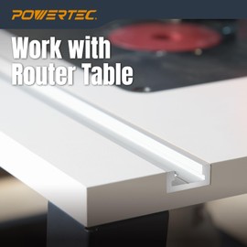 POWERTEC 48" Miter T Track for Router Table, Works With Table Saw Sled, Miter Gauge, Featherboard, Miter Bar, and other T Track Accessories for woodworking (71167)