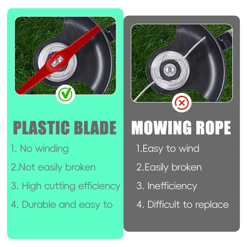 Ellxen 20pcs Strimmer Blades Plastic,Strimmer blades plastic,83 mm Lawn Mower