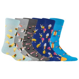 Hotsox Men's Good Food Bundle 6 Pack, Multi-Colored, Men's 6-12
