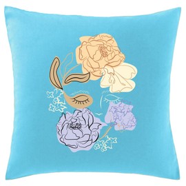 Hippowarehouse Floral face line art Printed bedroom accessory cushion cover case 41x41cm