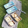SEICASAYA Stainless Steel Snack Container, 2-Compartment Bento Lunch Box with