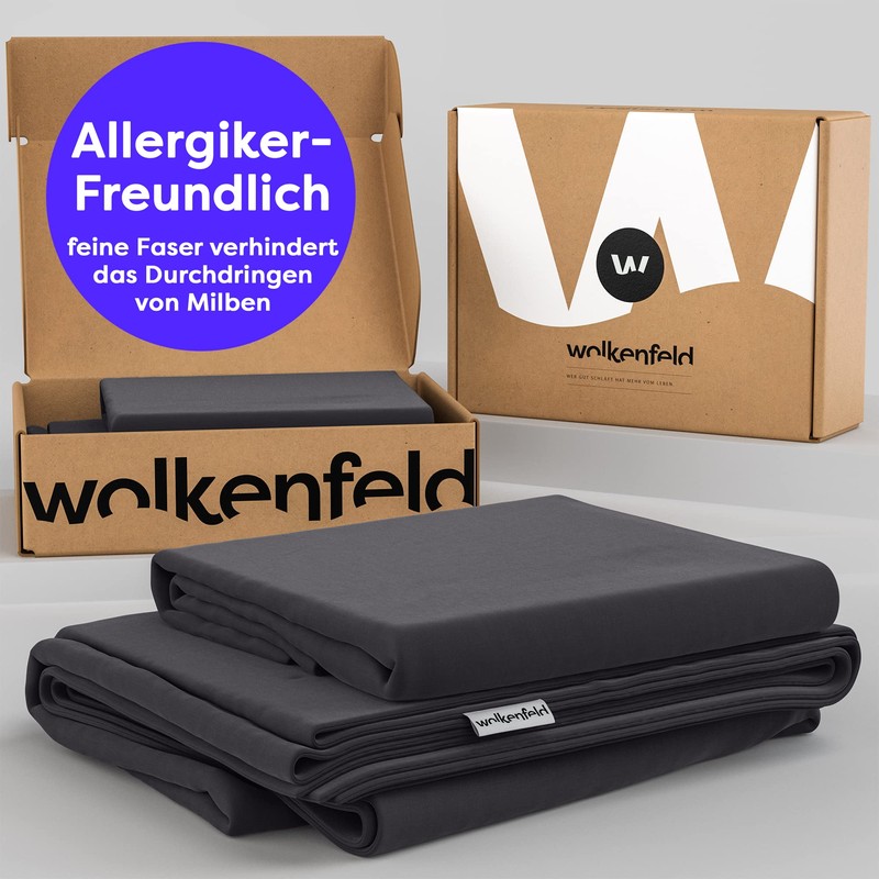 Wolkenfeld Bed linen 135 x 200 cm, grey anthracite -