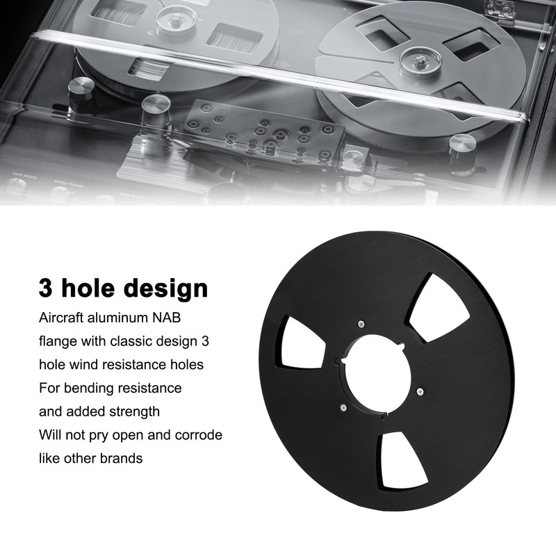 1/4 10.5 Inch Empty Takeup Reel 3 Hole Aluminum Alloy