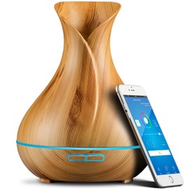 Sierra Modern Home Smart WiFi Wireless Essential Oil Aromatherapy Diffuser - Works with Alexa & Google Home – Phone App & Voice Control - 400ml Ultrasonic Diffuser & Humidifier - LED & Timer Settings