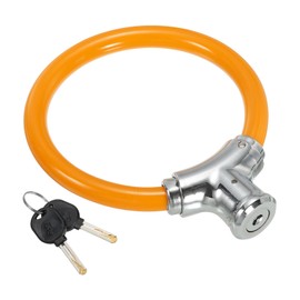 PATIKIL 55 Inch Portable Bicycle Lock, Steel Anti Theft Cable Security Lock with 2 Keys for Bicycle Motorcycle Outdoor Use, Orange
