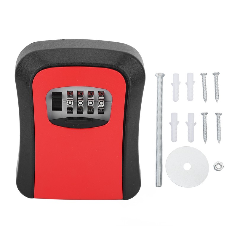Key Lock Box Alloy Portable Wall Mounted 4 Digit Combination