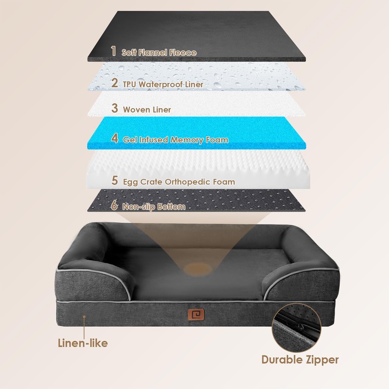 EHEYCIGA Orthopedic Dog Beds for Extra Large Dogs, Waterproof Memory