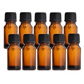 NAGOMIAROMA Natural Shop Nagomi Blackout Bottle, Aroma Oil Bottle, 3.3 fl oz (10 ml), Amber, Set of 10, Black Cap, Vertical Dropper, Storage, Storage Container, Divided