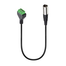 Hanprmeee Mini XLR to Screw Terminal Block Adapter Audio Microphone Cable Mini XLR 3-Pin to 3-Pole Solderless Terminal Breakout Board Adapter for Speakers Microphone (Male) (0.3M)