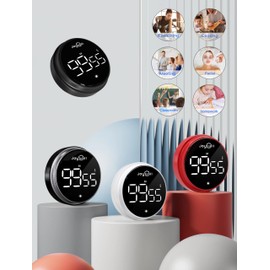 JOYHILL Digital Kitchen Timer, Large LED Display with Magnetic Countdown 3 Volume Levels, Ideal for Cooking Classroom Studying Fitness, Timer for Kids and Seniors White