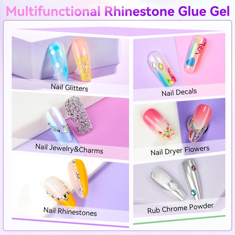 Makartt Nail Rhinestone Glue Gel, Upgrade Gel Nail Glue with