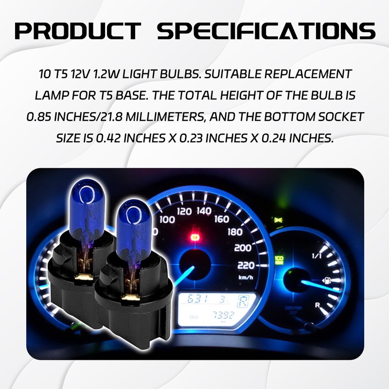QQWD 20PCS T5 17 57 86 Halogen Instrument Cluster Bulbs