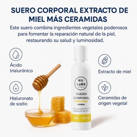 NU LABS Suero Corporal con Extracto de Miel y Ceramidas – Hidratante Calmante para Piel Sensible o Irritada – Restaura la Barrera Cutánea – 120 mL