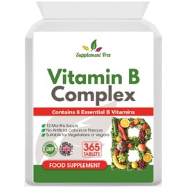 Vitamin B Complex 365 Tablets - with B1, B2, B3, B5, B6, B12, Biotin, Folic Acid - UK Manufactured