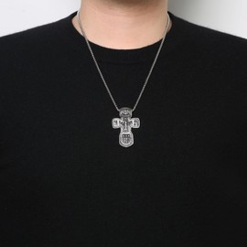 AsAlways Eastern Orthodox Cross Necklace for Men Women Retro Religious Jesus Crucifix Byzantine Cross Christian Pendant Necklace Jewelry Gift