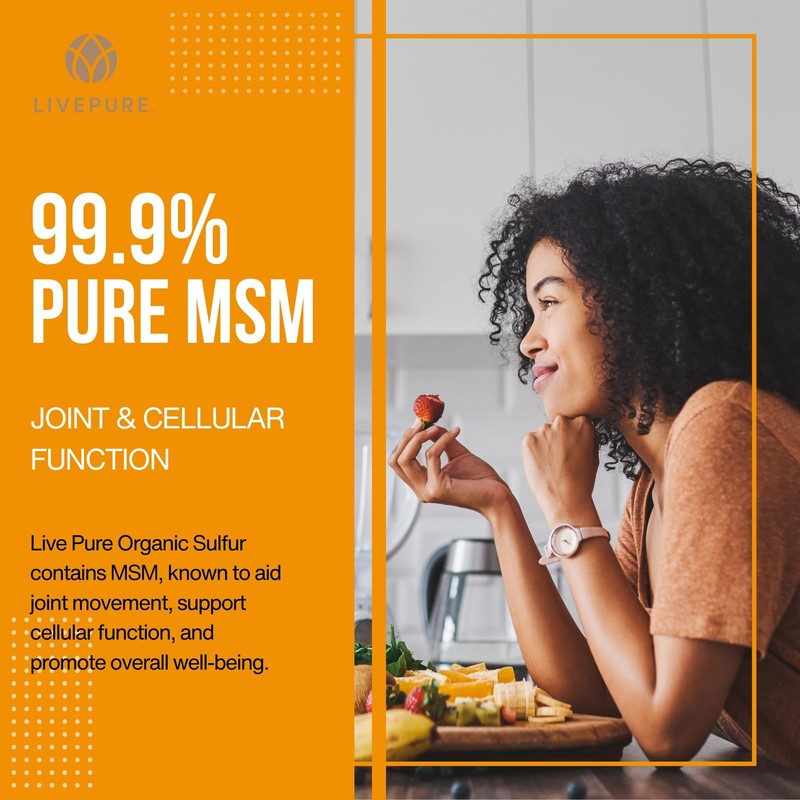 PURE Organic Sulfur Powder | 14.1 oz | Premium MSM