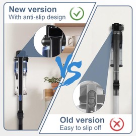 Fixbetter Wall Mount for Shark & Dyson Vacuum Cleaners, Black Steel & Aluminum, 90-Degree Angle, Groove for Secure Hold, Space-Saving, Easy to Install