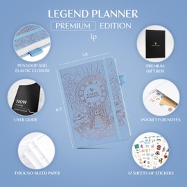 Legend Weekly Planner Premium – Undated Weekly, Monthly & Budget Planner – Life Organizer for Time Management & Productivity, A5 (Periwinkle, New Cover)