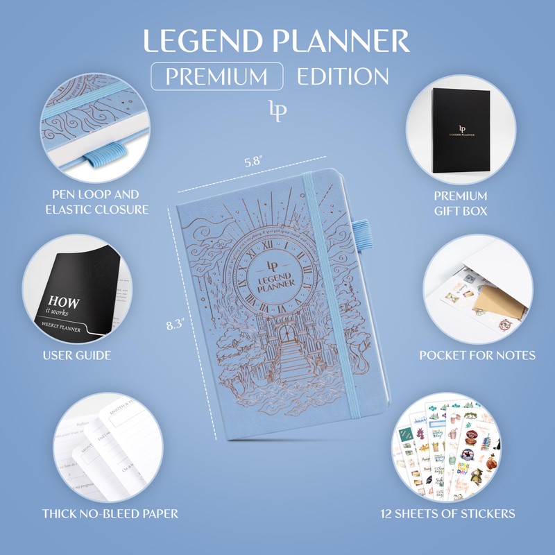 Legend Weekly Planner Premium – Undated Weekly, Monthly & Budget