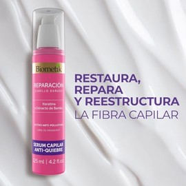 Biometik Reparación, Serum Capilar Anti-Quiebre para Cabello Dañado, Previene el quiebre del Cabello de Raíz hasta las puntas, Repara la Fibra Capilar