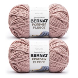 Bernat Forever Fleece Rose Hip Yarn - 2 Pack of 280g/9.9oz - Polyester - 6 Super Bulky - 194 Yards - Knitting/Crochet
