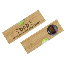 eBuyGB 2 in 1 Wooden Bottle Opener, Dad You're On A Whole Other Level Spirit Level Multi Tool, DIY Multitool, Birthday Gift for Dad