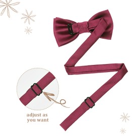 Kajeer Kids Boys Silk Bow Ties - Adjustable Pre-tied Solid Bowties for Girls Baby Toddler Birthday Wedding Party Photo