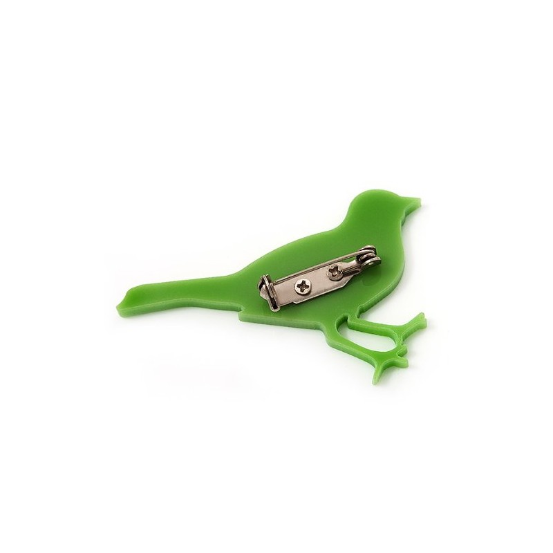 Lime Green Acrylic Sparrow Brooch
