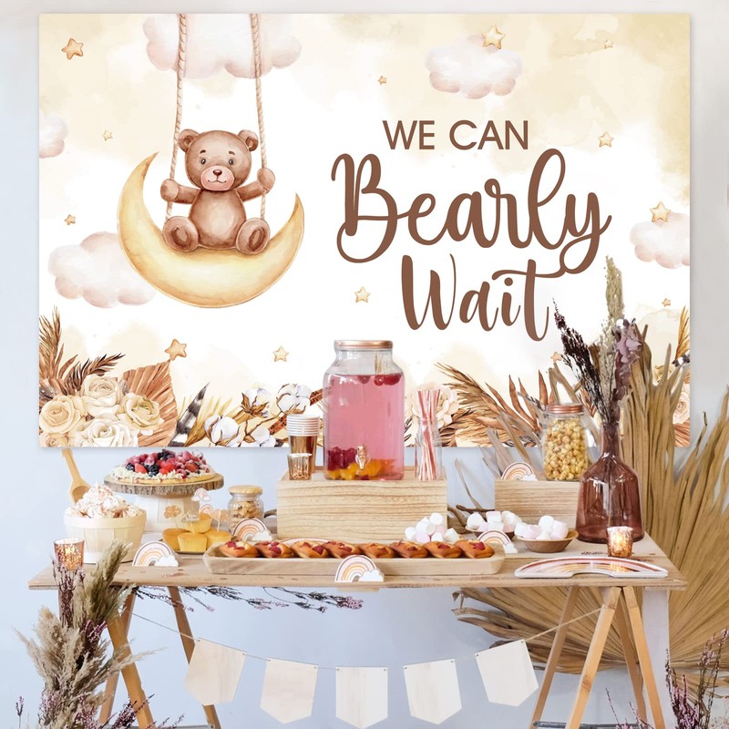 Teddy Bear Baby Shower Party Decorations - Wood Grain Boxes