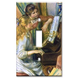 Art Plates - Single Gang Toggle OVERSIZE Switch Plate/OVER SIZE Wall Plate - Renoir: Girls at Piano