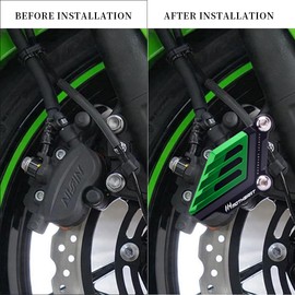MotHeartCNC Motorcycle Front Wheel Disc Brake Caliper Protector for Ninja 500/500SE Z500/Z500SE Eliminator 500/500SE/450 2024 Eliminator 400/400 SE 23-24 Z400 19-24 Ninja 400 18-24 (Green)