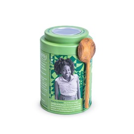 JusTea STARRY NIGHT | Loose Leaf Herbal Tea | Tin with Hand Carved Tea Spoon | 40+ Cups (70g) | Caffeine Free | Award-Winning | Fair Trade | Non-GMO