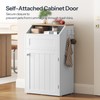YATINEY Trash Cabinet, Freestanding Trash Can Cabinet, Wooden Recycling with