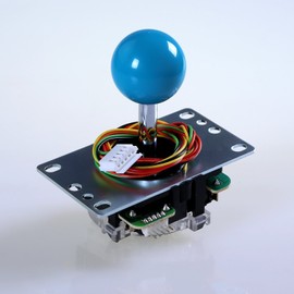 Sanwa JLF-TP-8YT Blue Ball Top HandleFAST Shipping Arcade Joystick Part 4 & 8 Way Adjustable - Hori Fight Stick Repair Part - Madcatz SF4 Tournament Joystick Compatible