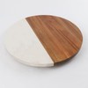 Tsnamay 9.84" Round White Marble and Acacia Wood Cutting Boards,Handcrafted