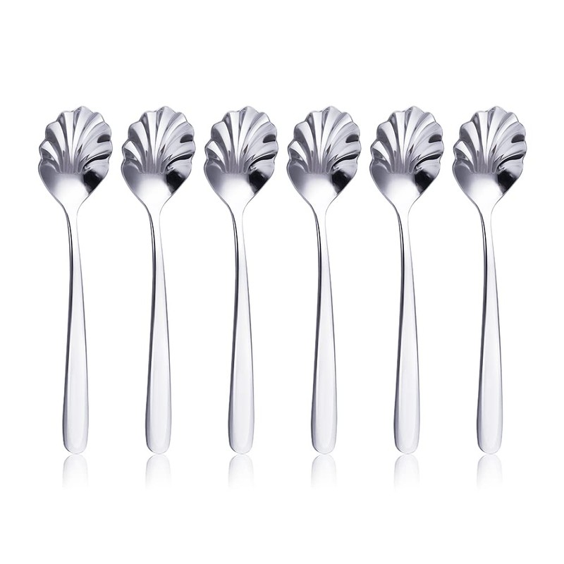 Csinos 304 Stainless Steel Spoon Shell Shape Flatware Spoon Dessert